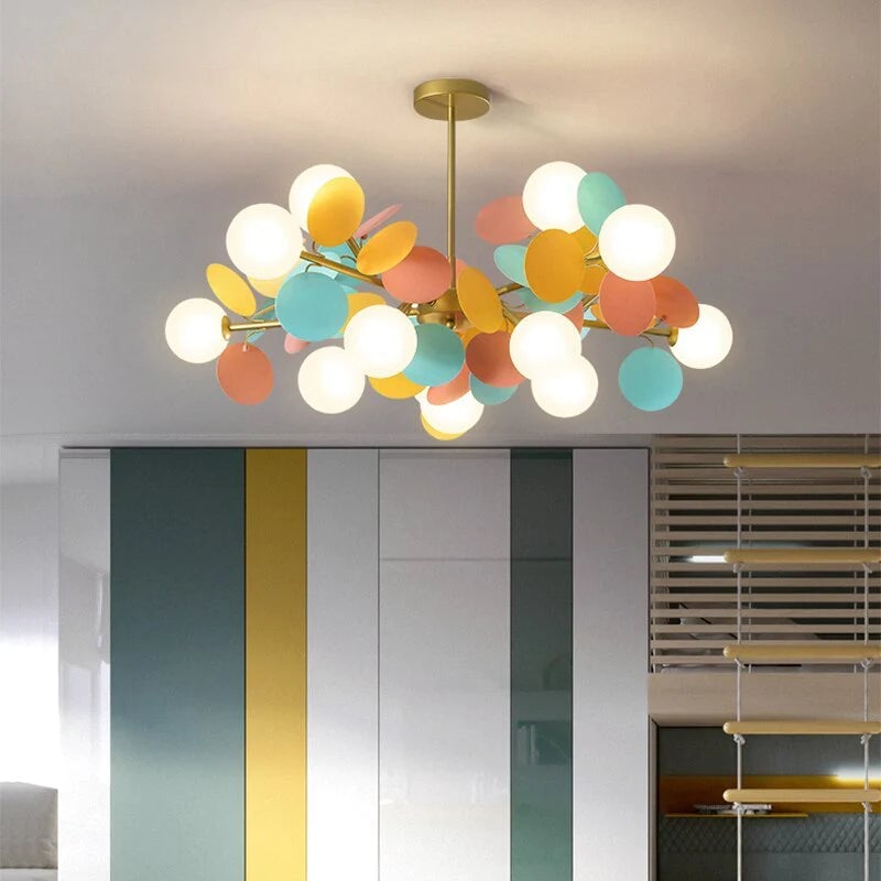 Nordic Multicolored Flower Branch Living Room Chandelier - Lumpaz