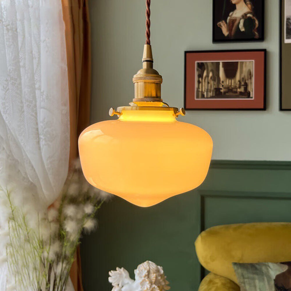 Retro Lantern Glass Pendant Hanging Light - Lumpaz
