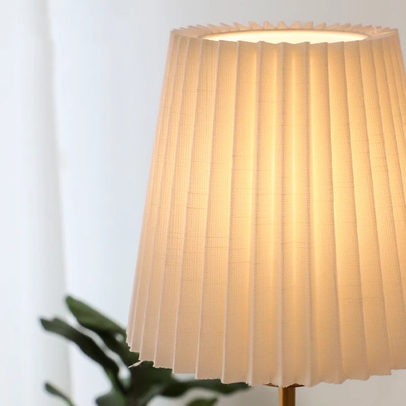 Vintage Pleated Pendant Lampshade Brass Dining Room Chandelier - Lumpaz