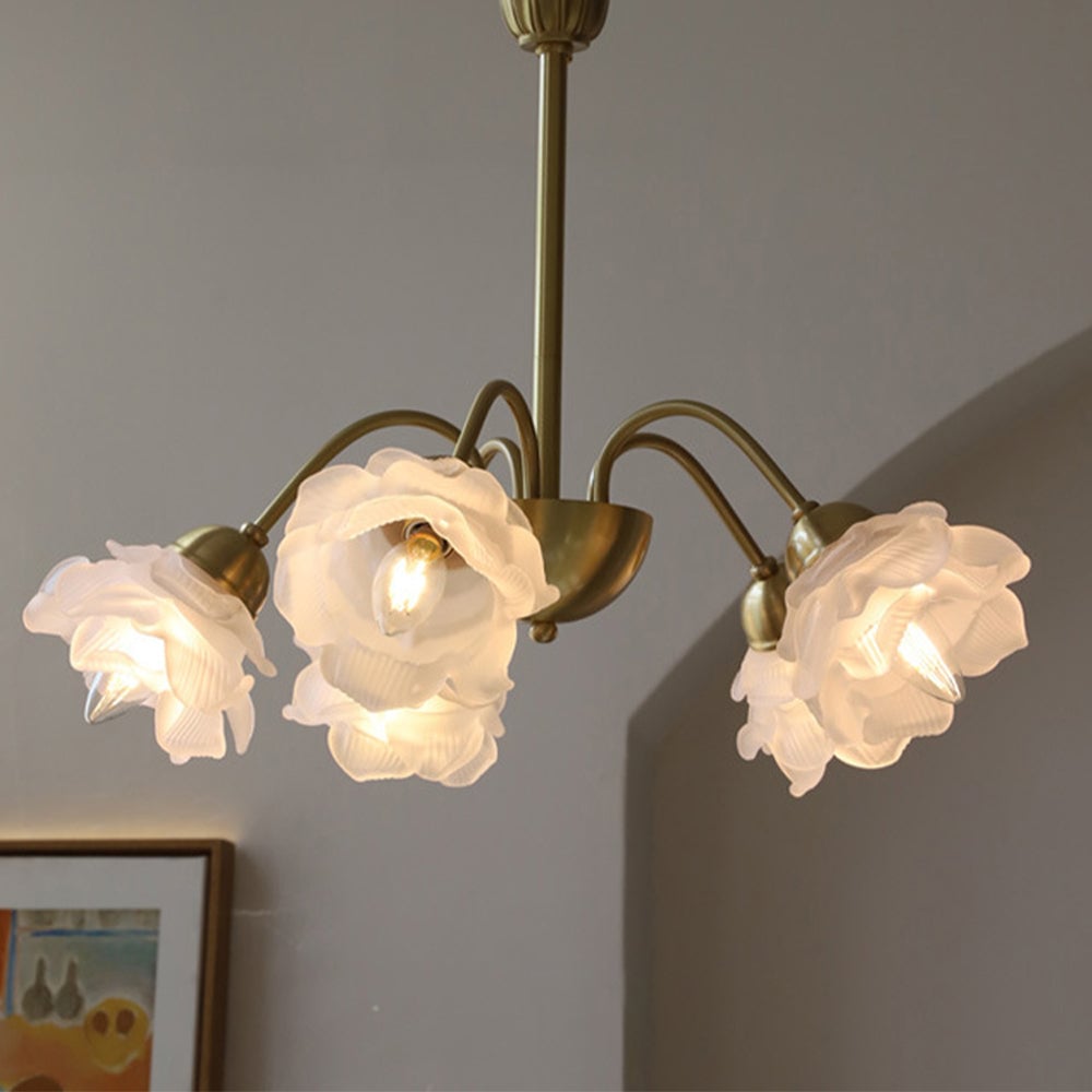 Modern French Retro Copper White Chandelier - Lumpaz