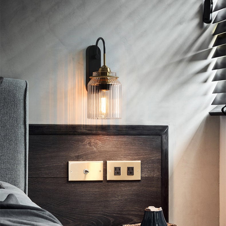 Industria Glass Shade Funnel Wall Lamps - Lumpaz