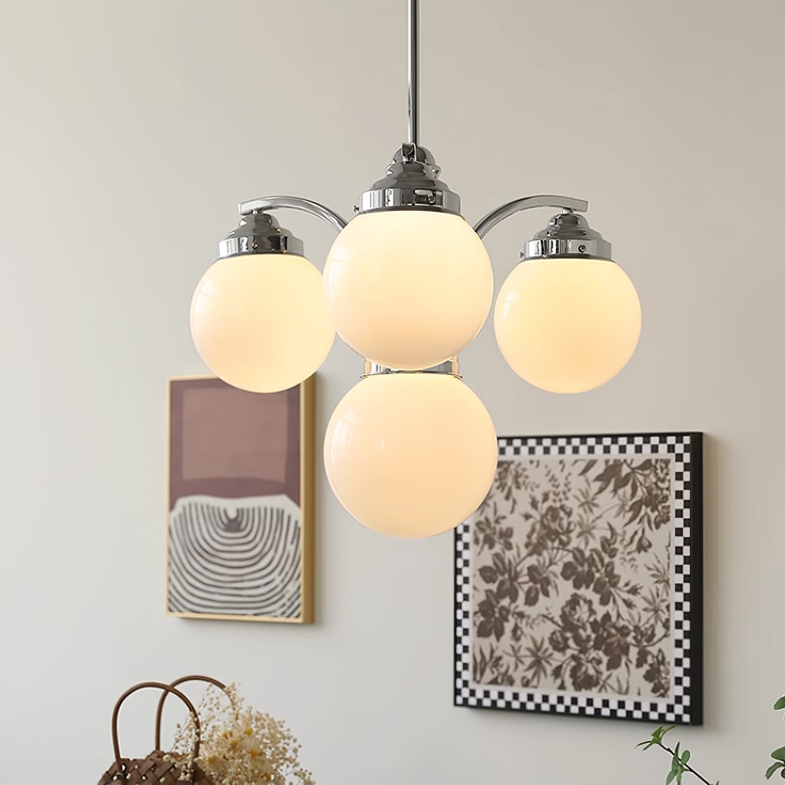 Retro Salamanca Round Glass Chandelier Lights - Lumpaz