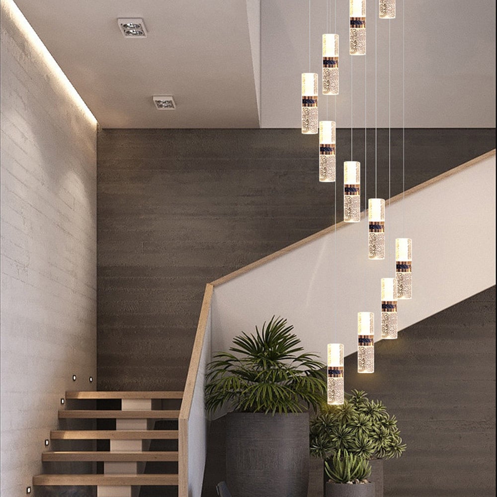 Luxury Crystal Staircase Long Chandelier - Lumpaz
