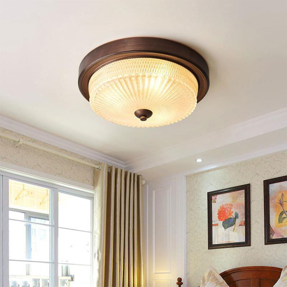 Retro Round Bedroom Ceiling Lamp - Lumpaz