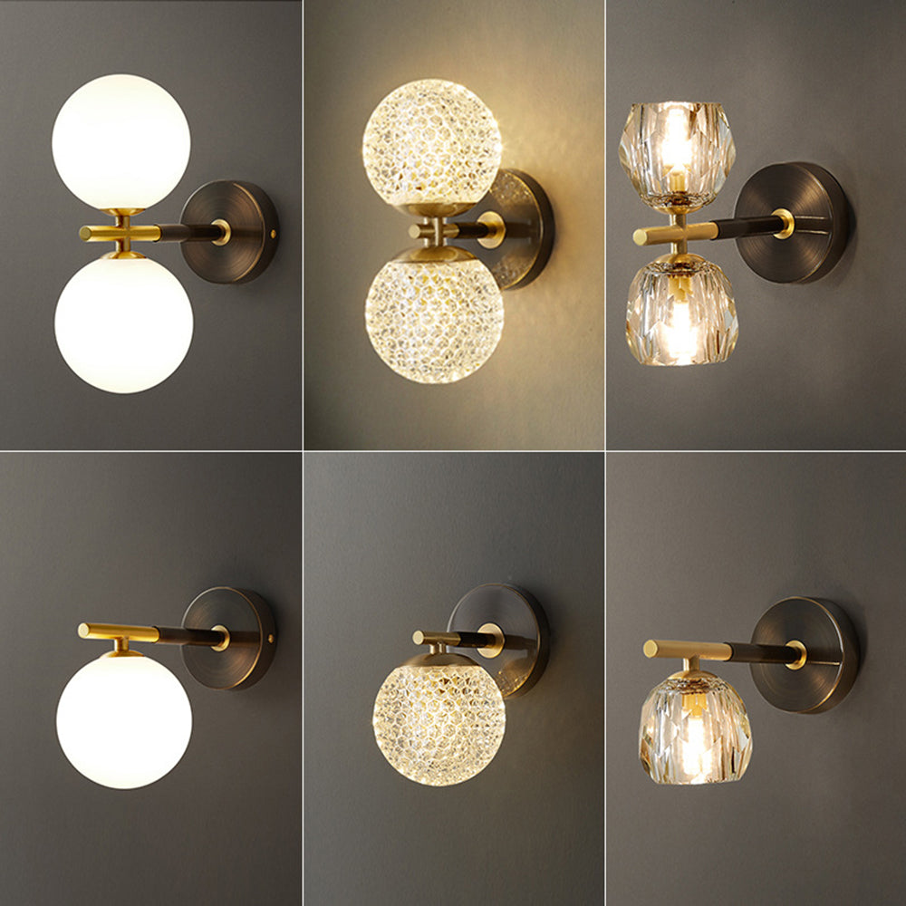 Luxury Copper Ball 1-Light Wall Sconce - Lumpaz