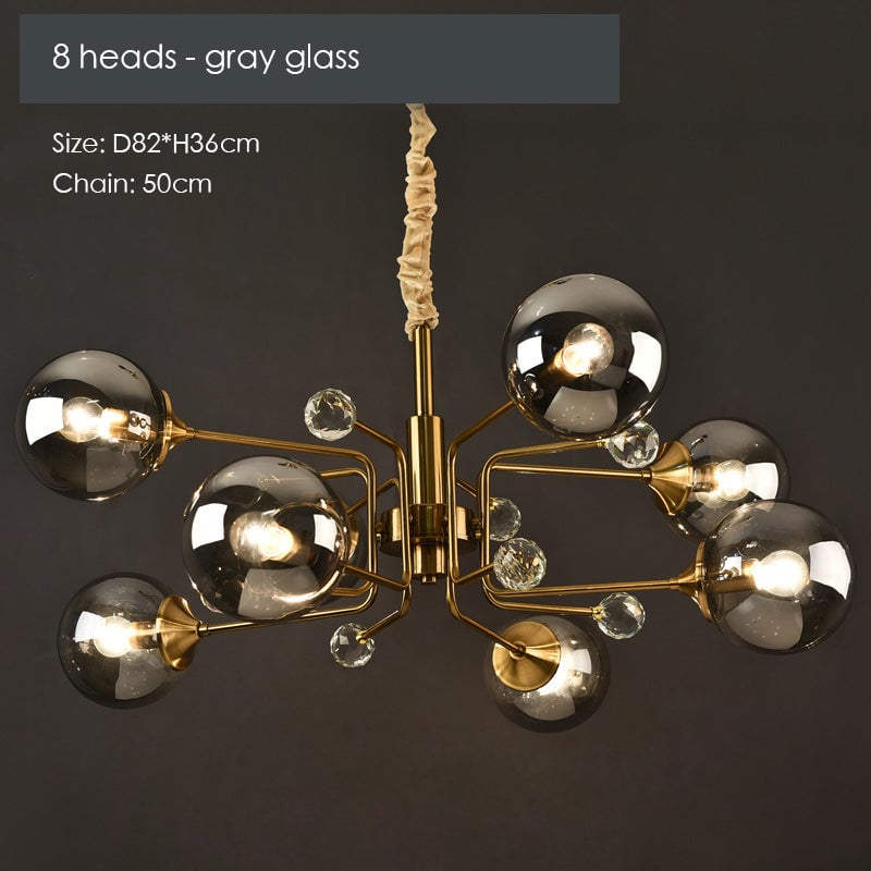 Gold Glass Modern LED chandelier - Lumpaz