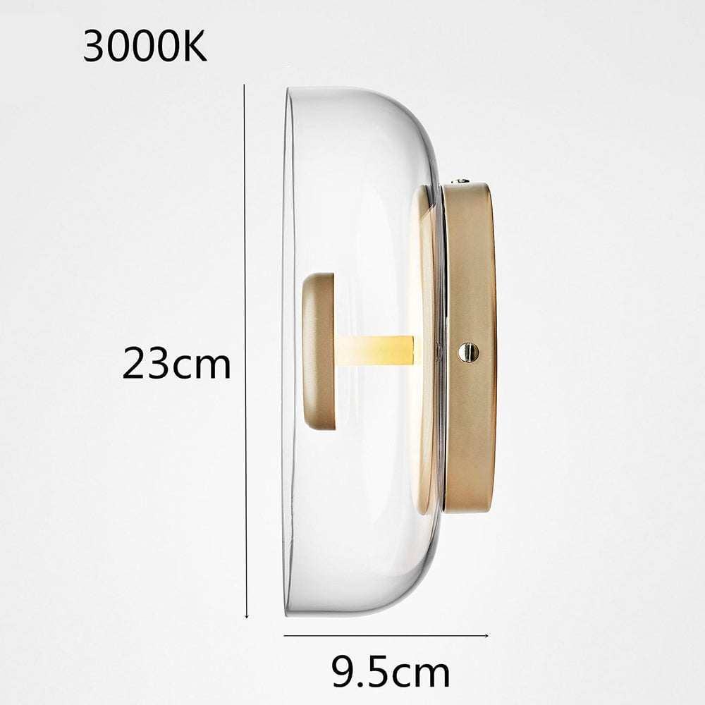 Glass Bowl Bedroom Bedside Wall Light - Lumpaz