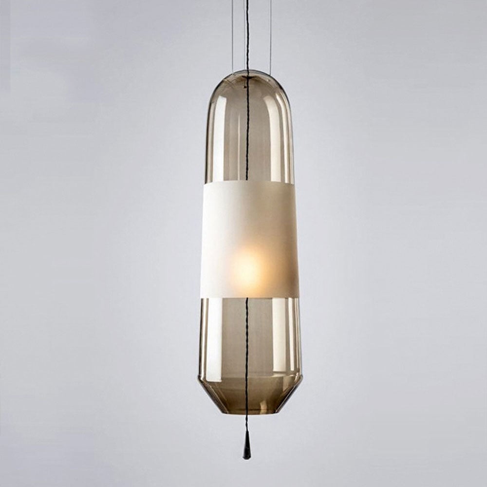 Designer Capsule Shaped Glass Pendant Lamp - Lumpaz