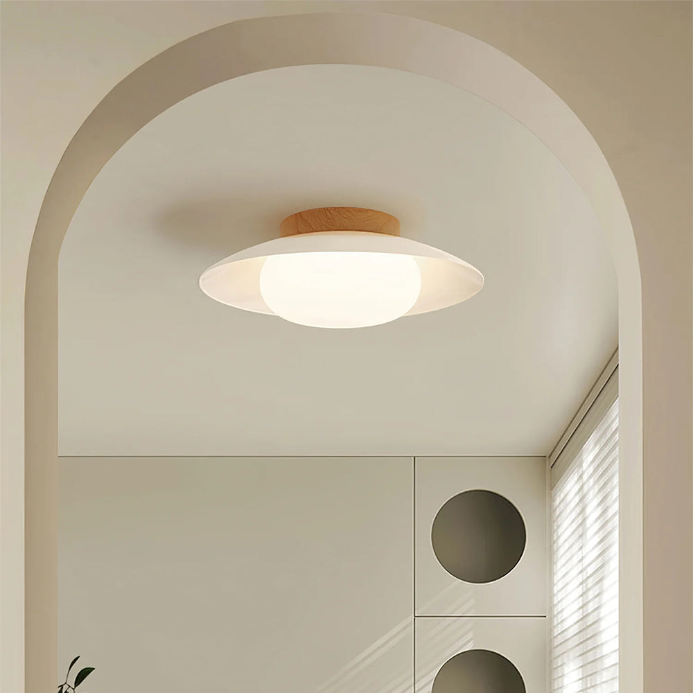 Cream Round White Ceiling Light - Lumpaz