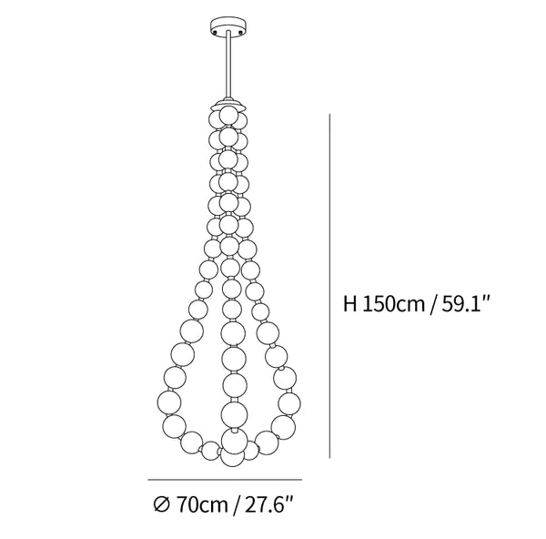 Art Deco White Bubble LED Chandelier For Staircase - Lumpaz