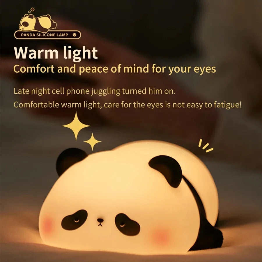 Panda Led Silicone Bedroom Night Light Table Lamp - Lumpaz
