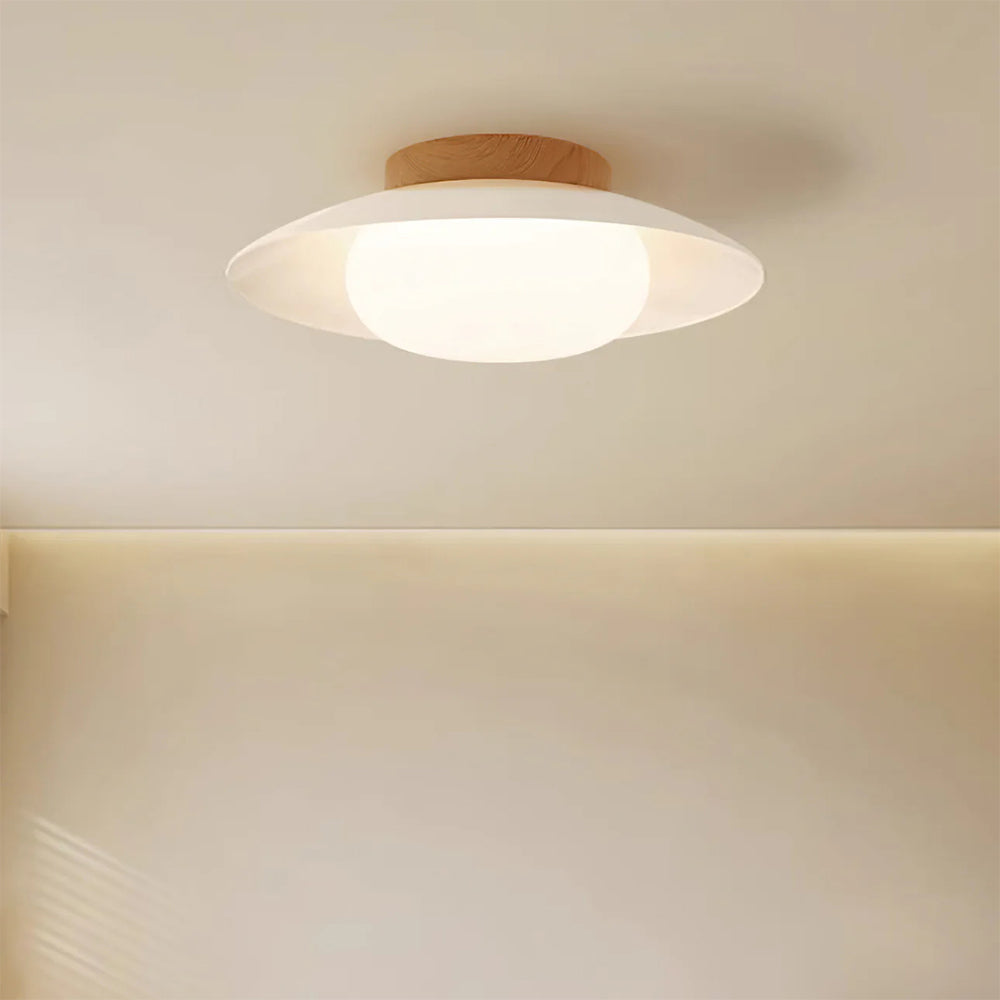 Cream Round White Ceiling Light - Lumpaz