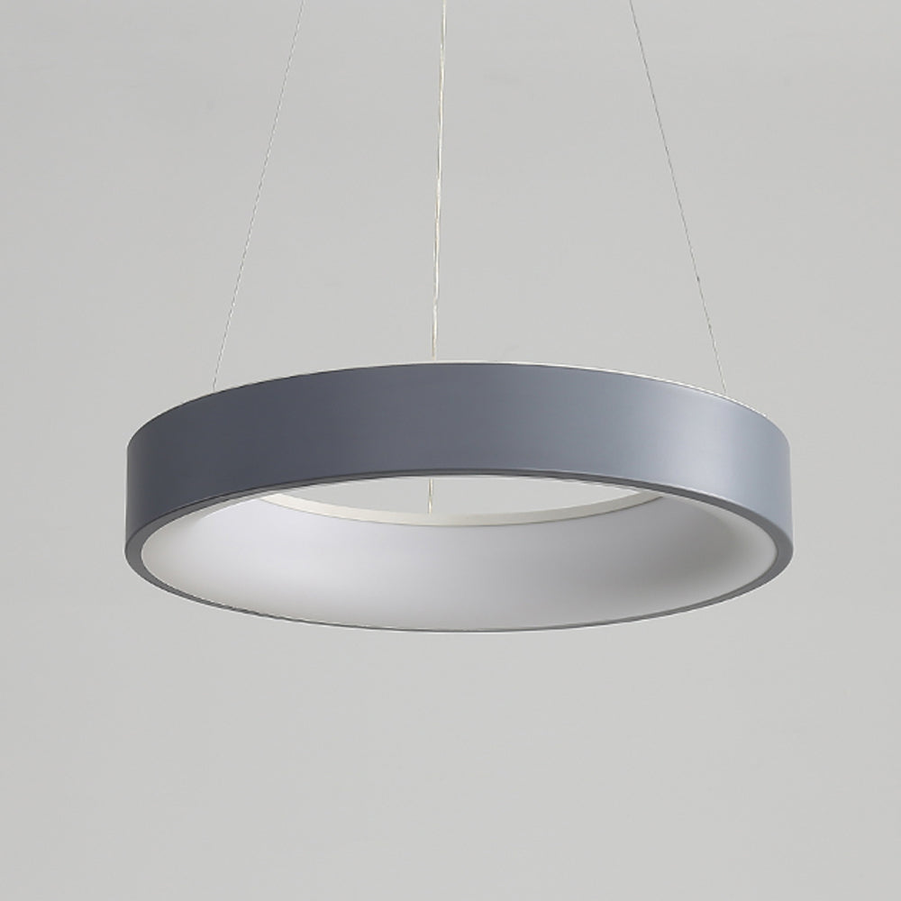 White LED Ribbed Hoop Pendant Ceiling Lights - Lumpaz