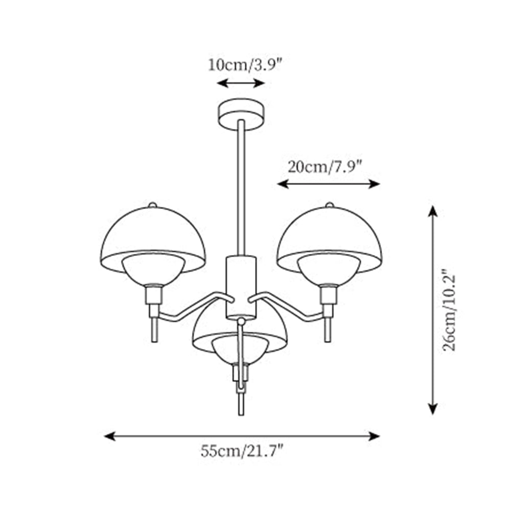 French White Cream Mushroom Chandelier - Lumpaz
