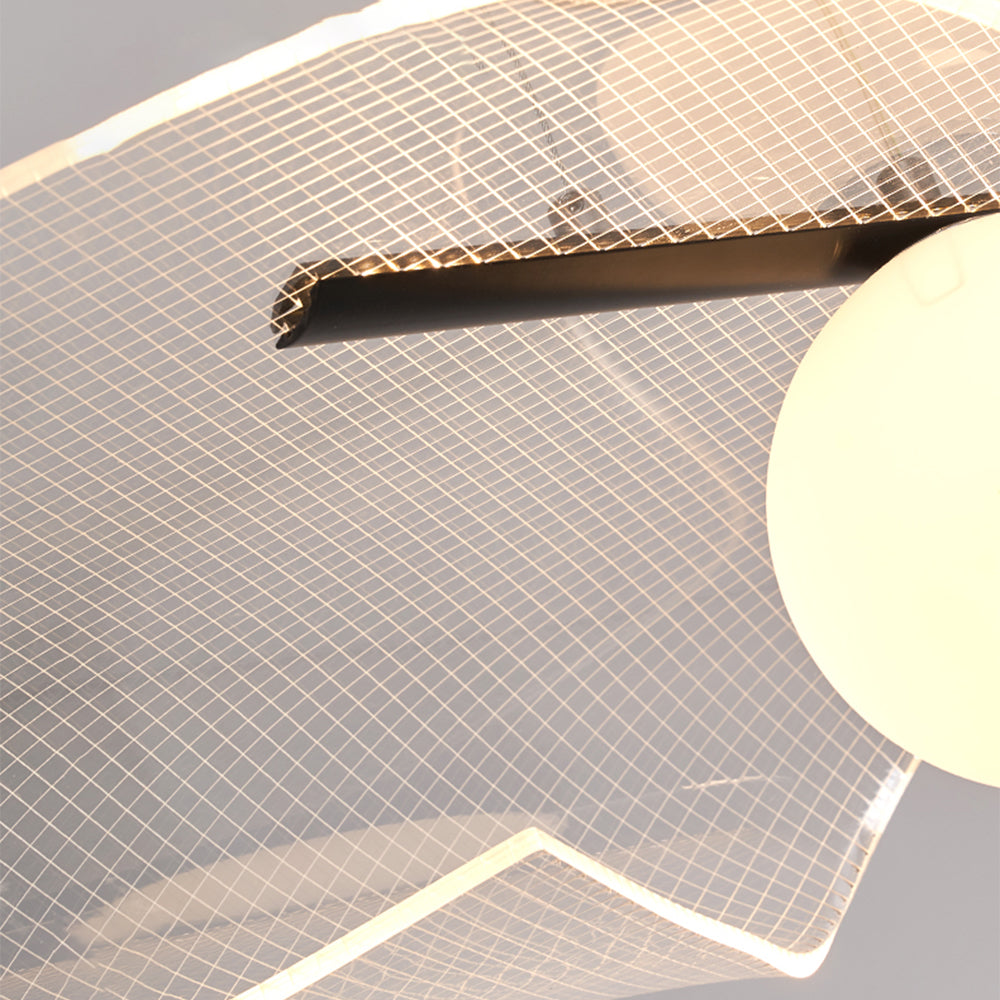 Modern Hat Shape Transparent Acrylic Pendant Light - Lumpaz