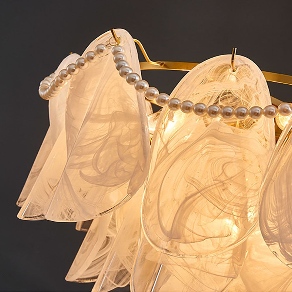 Contemporary Cloud-Inspired Frosted Glass Living Room Chandelier - Lumpaz