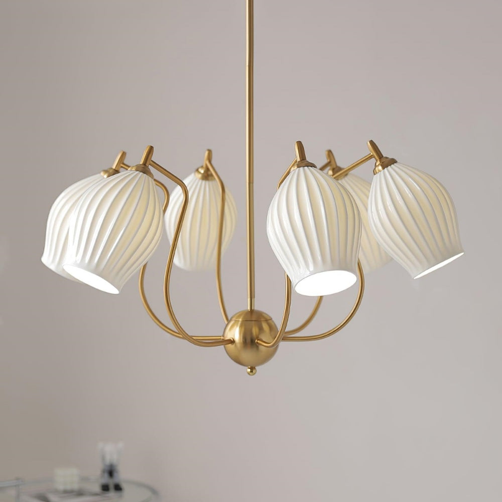 Modern Ceramics Flower shaped Warm Chandelier - Lumpaz