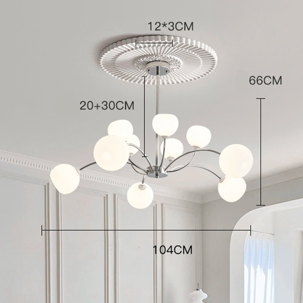 White Glass Globe Sputnik Shape Chandelier - Lumpaz