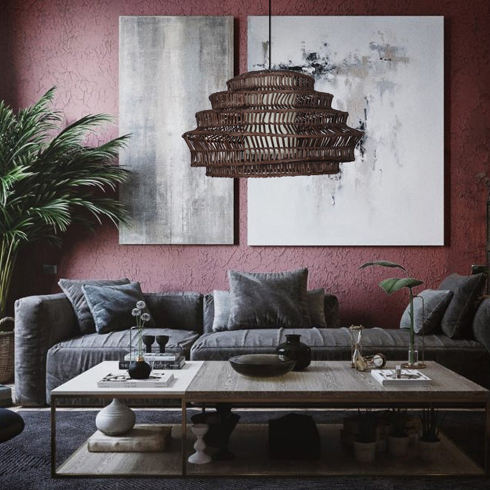 Modern Rattan Cage Pendant Light - Lumpaz