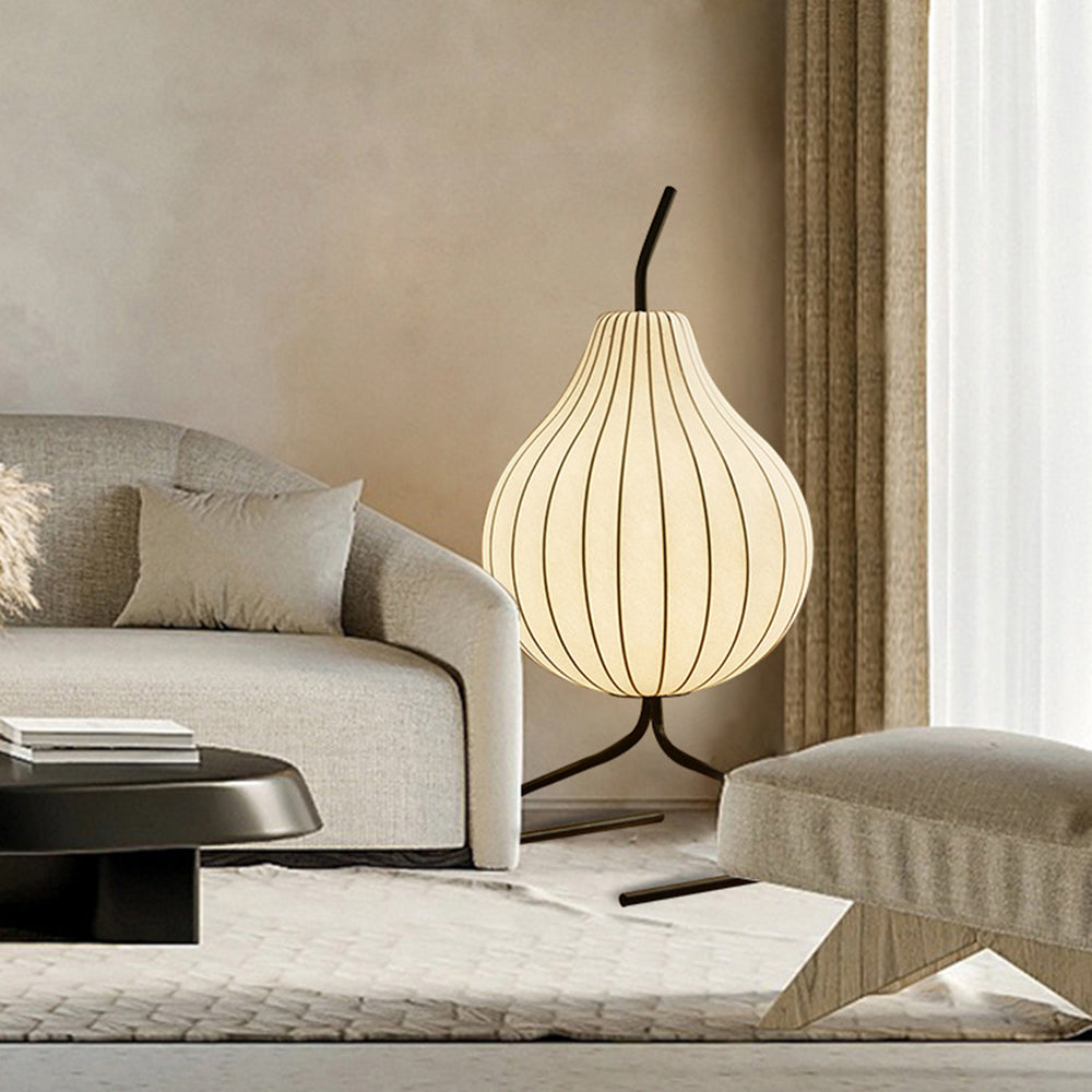 Pear Silk Floor Lamp For Living Room - Lumpaz