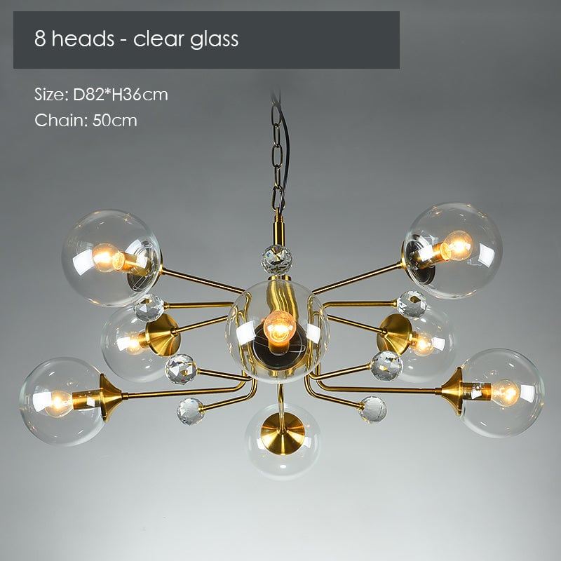 Gold Glass Modern LED chandelier - Lumpaz