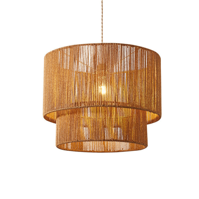 Retro Rope Woven Dining Room Pendant Light - Lumpaz
