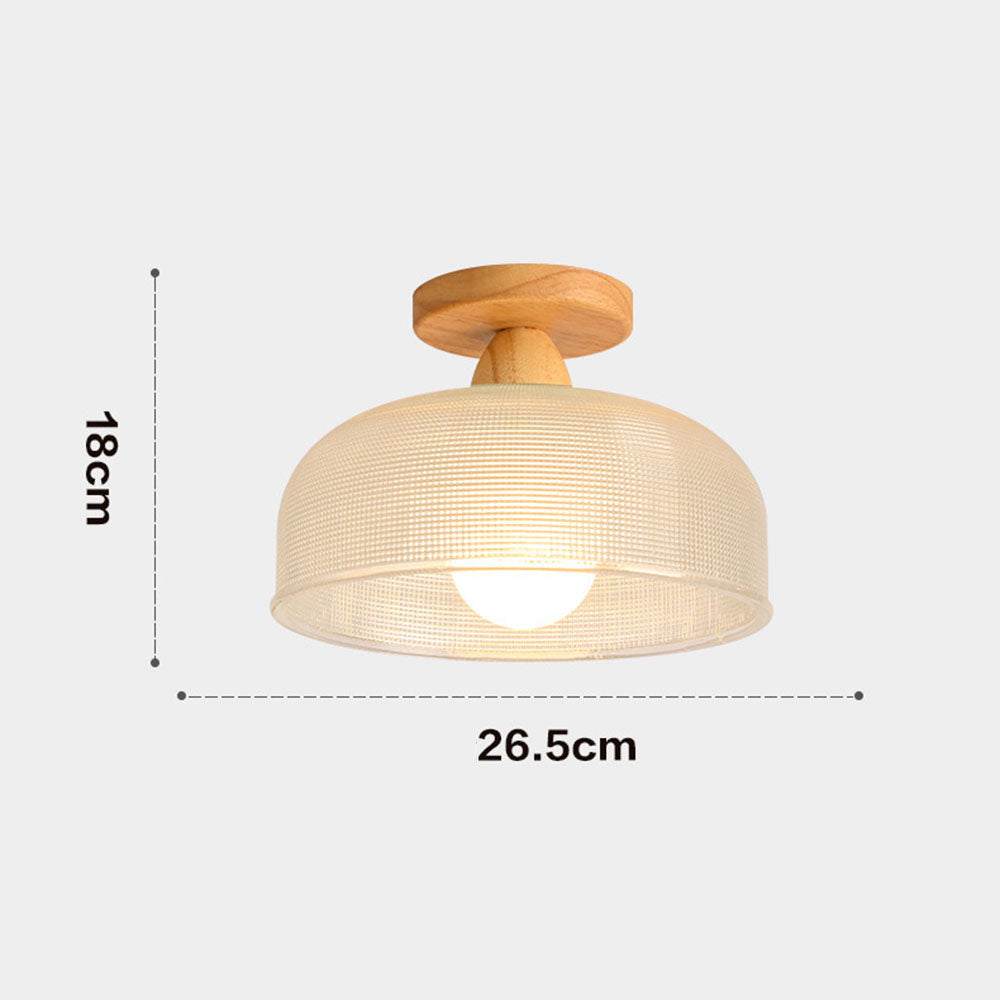 Vintage Solid Wood Glass Ceiling Lamp - Lumpaz