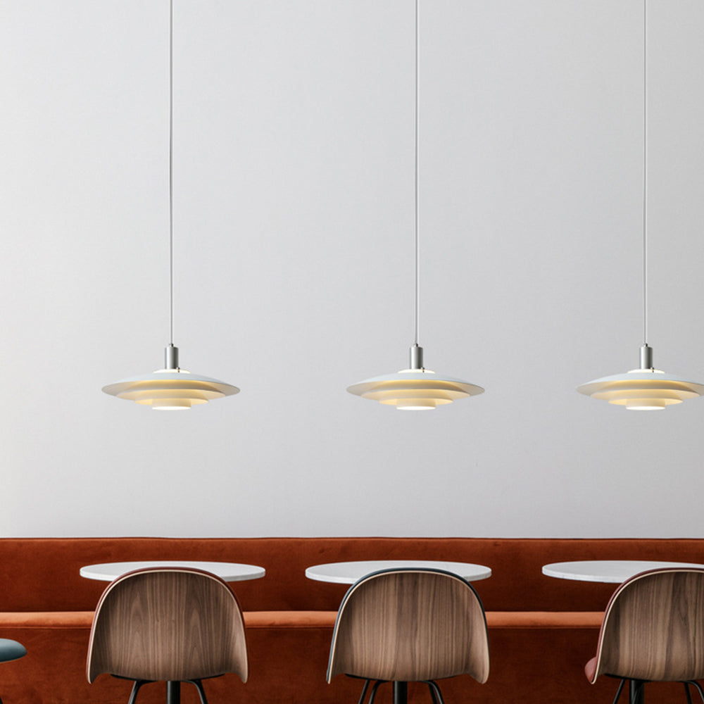 Large Brass Mid Century Modern Hanging Lamp Pendant Light - Lumpaz