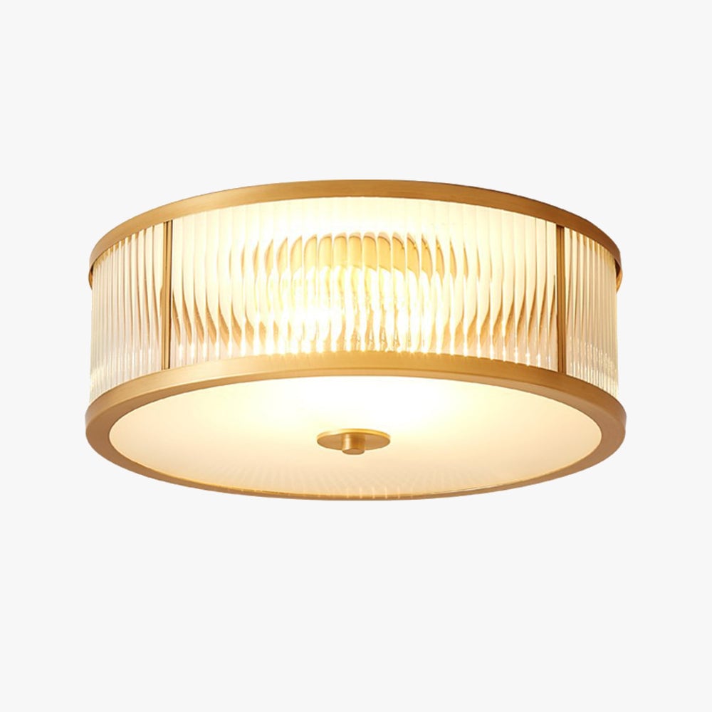 Vintage Round Simple Brass Ceiling Lamps - Lumpaz