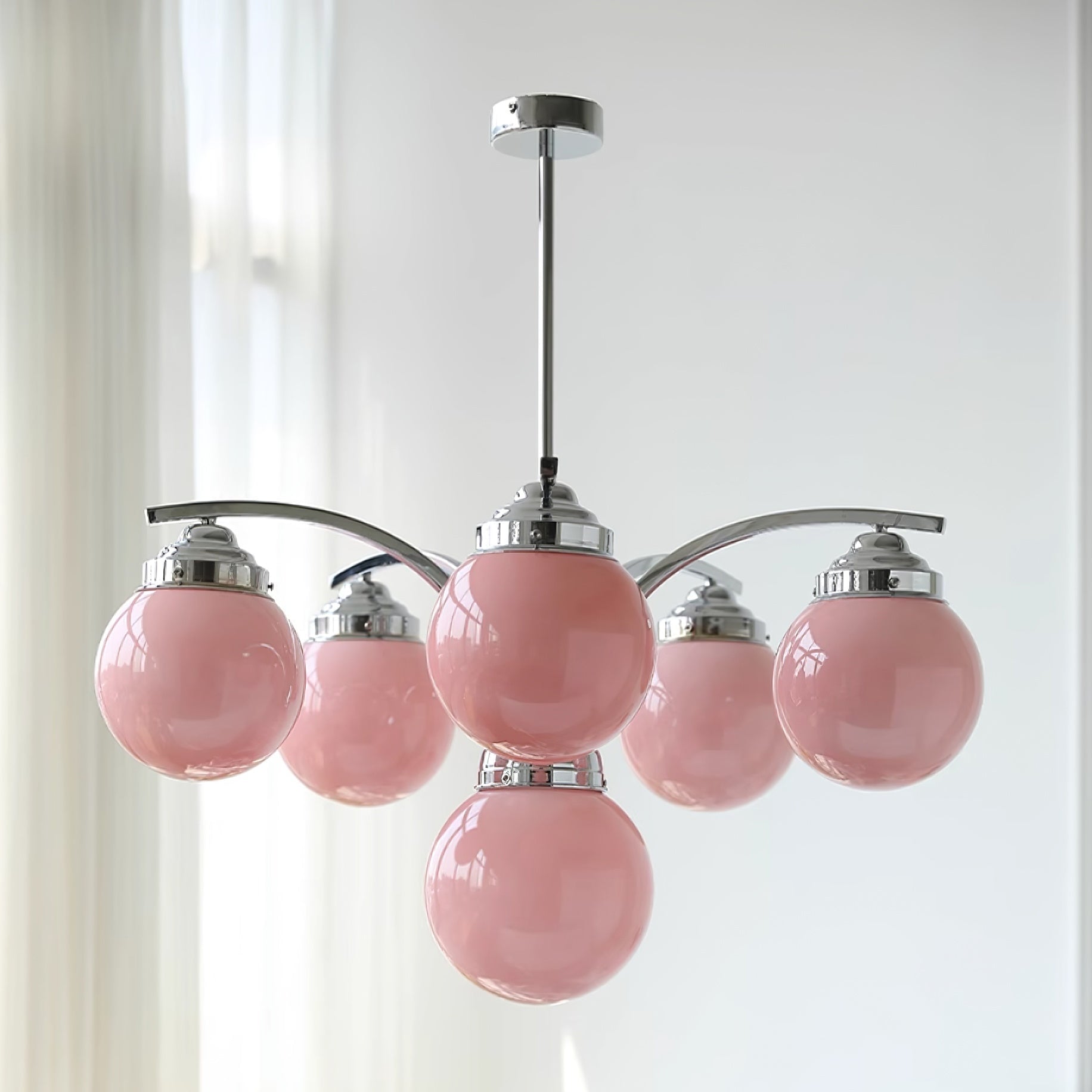 Retro Salamanca Round Glass Chandelier Lights - Lumpaz