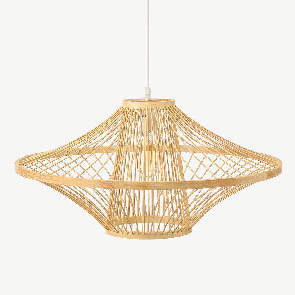 Short Handcrafted Woven Lantern Pendant Light For Living Room - Lumpaz