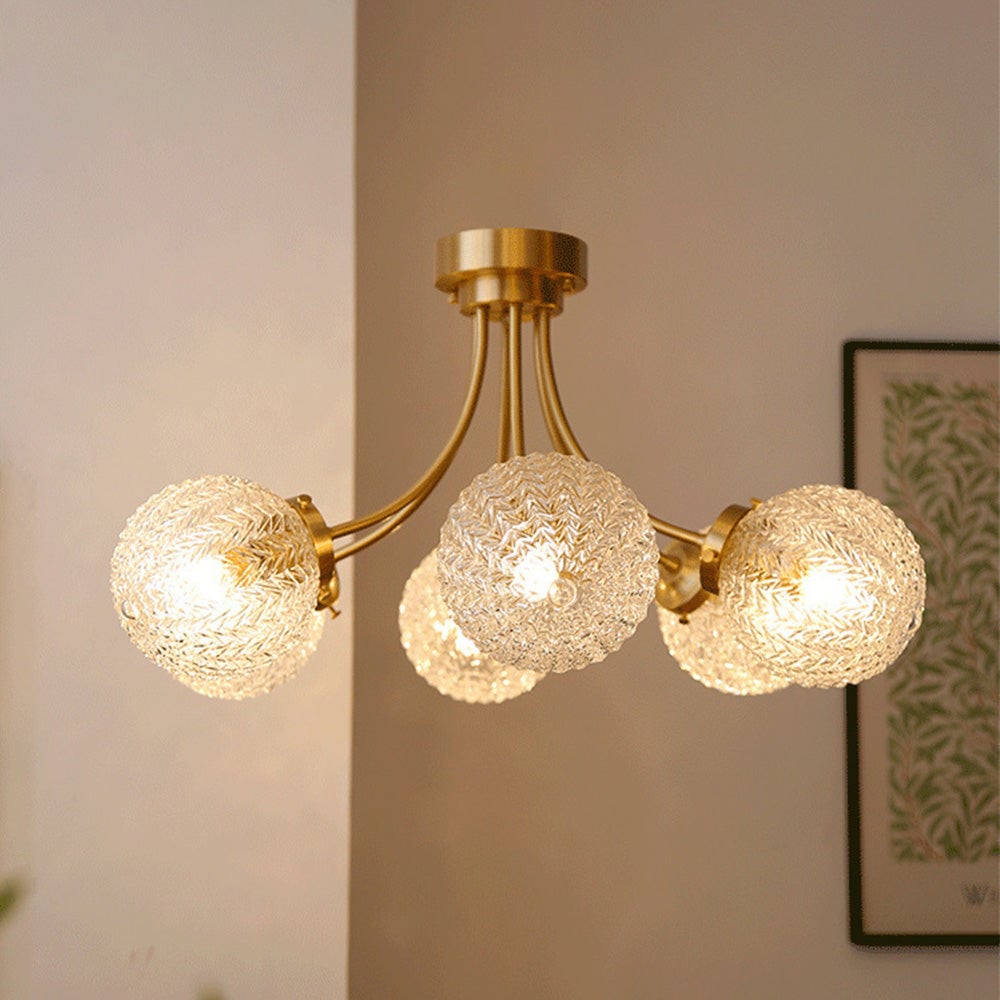 Mid Century Circle Metal Chandelier For Living Room - Lumpaz