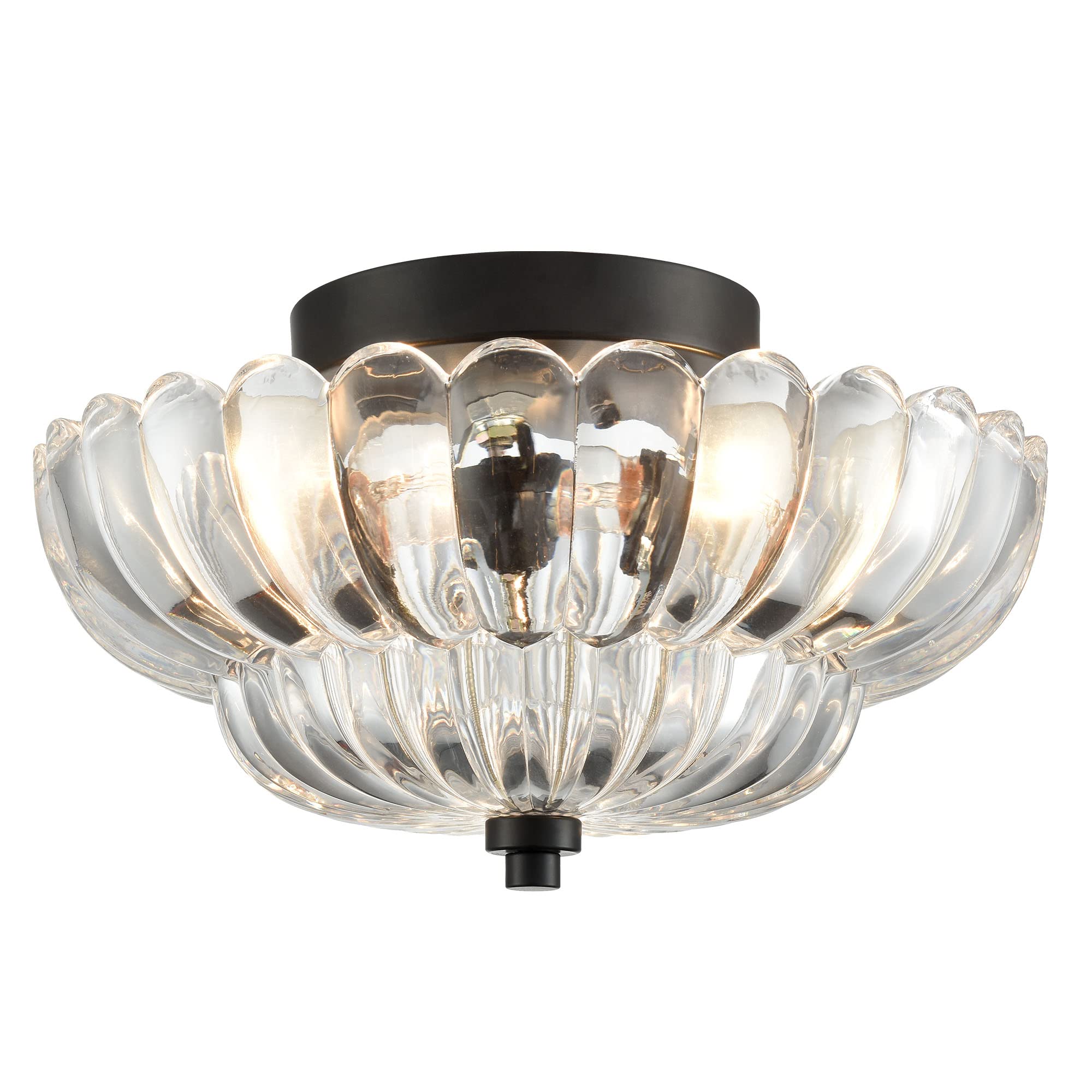 Vintage Amber Glass Semi-Flush Ceiling Light Shades Of Light - Lumpaz