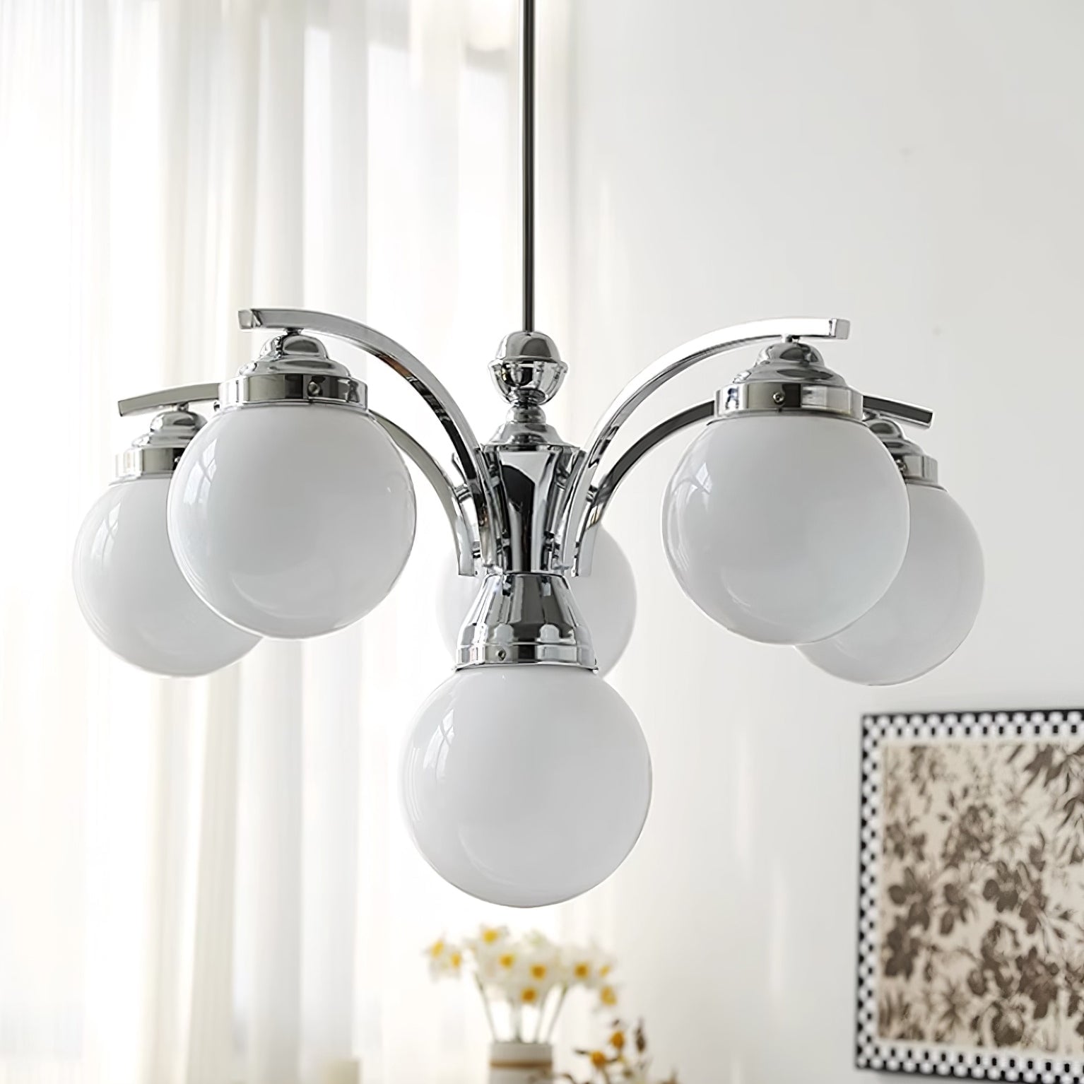 Retro Salamanca Round Glass Chandelier Lights - Lumpaz
