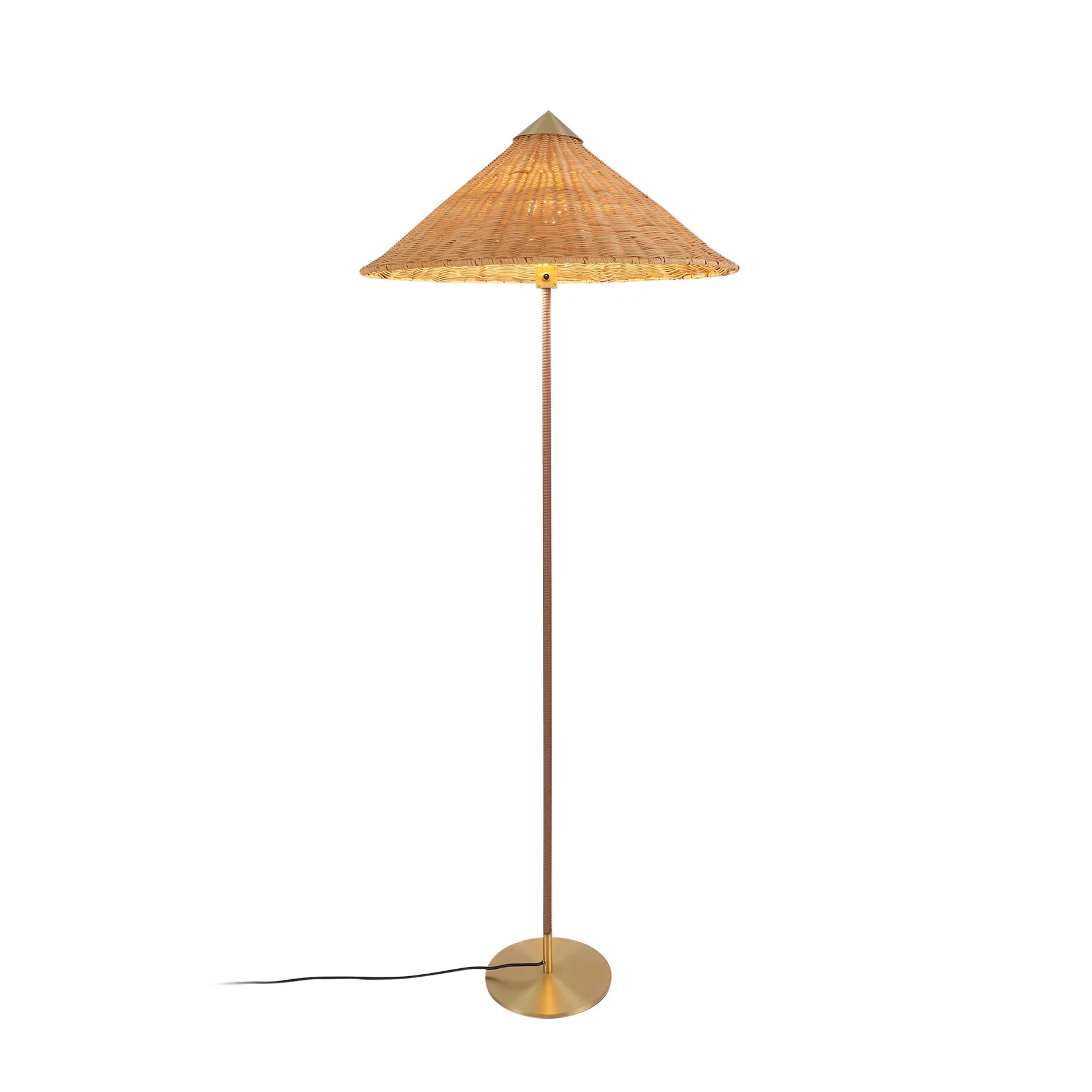 Vintage Rattan Tall Floor lamp For Reading - Lumpaz