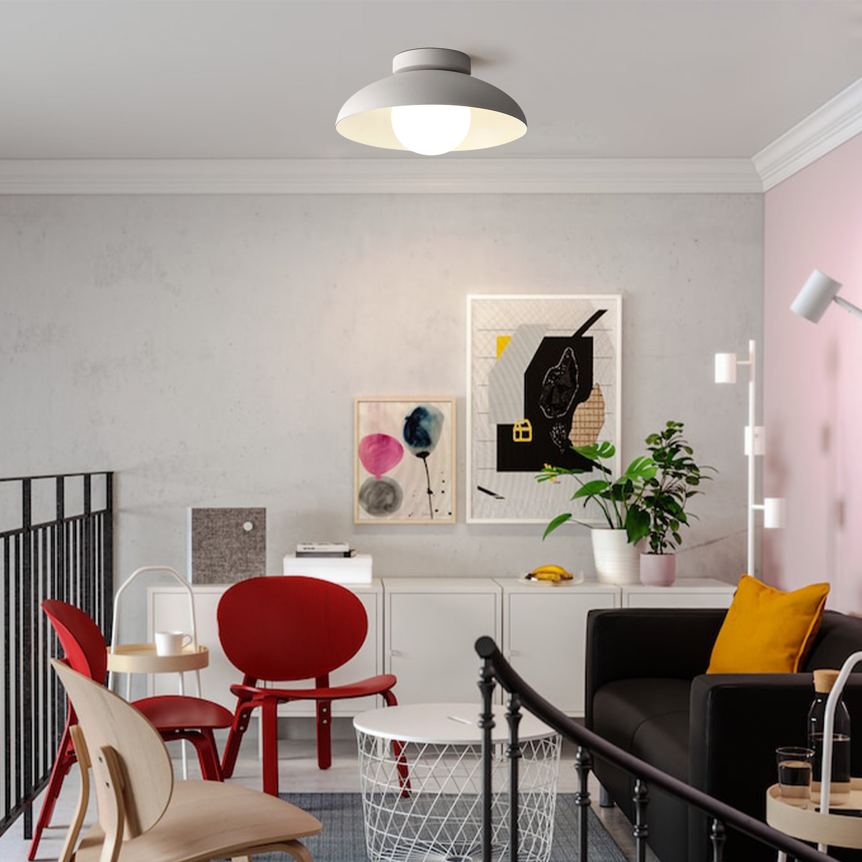 Contemporary Metal Semi Flush Ceiling Light for Hallway - Lumpaz