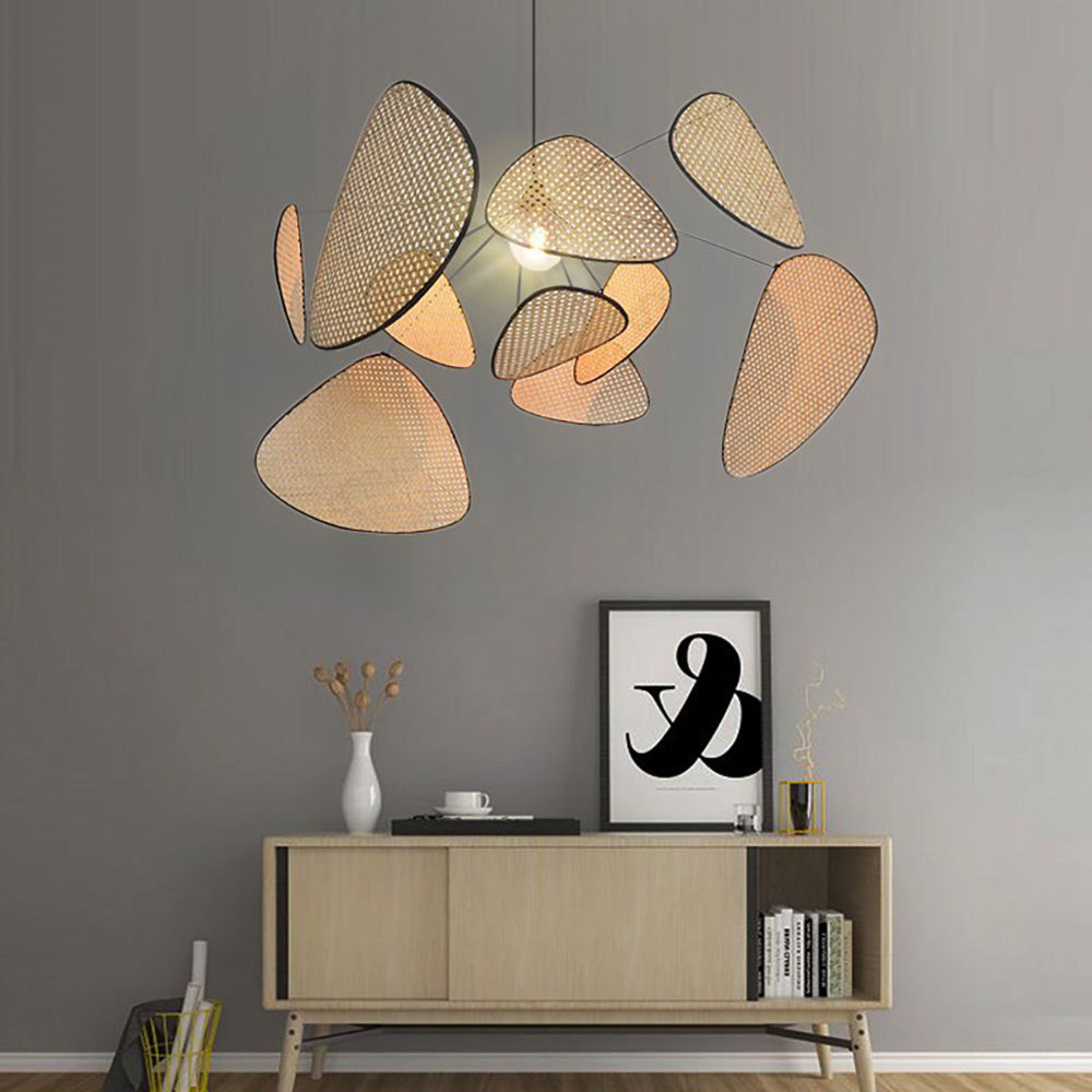 Modern Irregular Shape Rattan Kitchen Pendant Light - Lumpaz