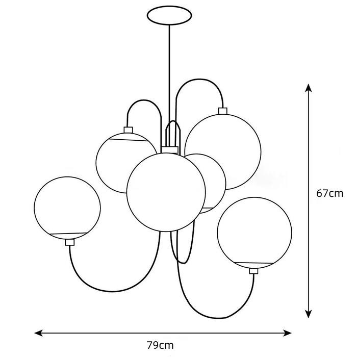 Metal Glass Vintage Chandelier - Lumpaz