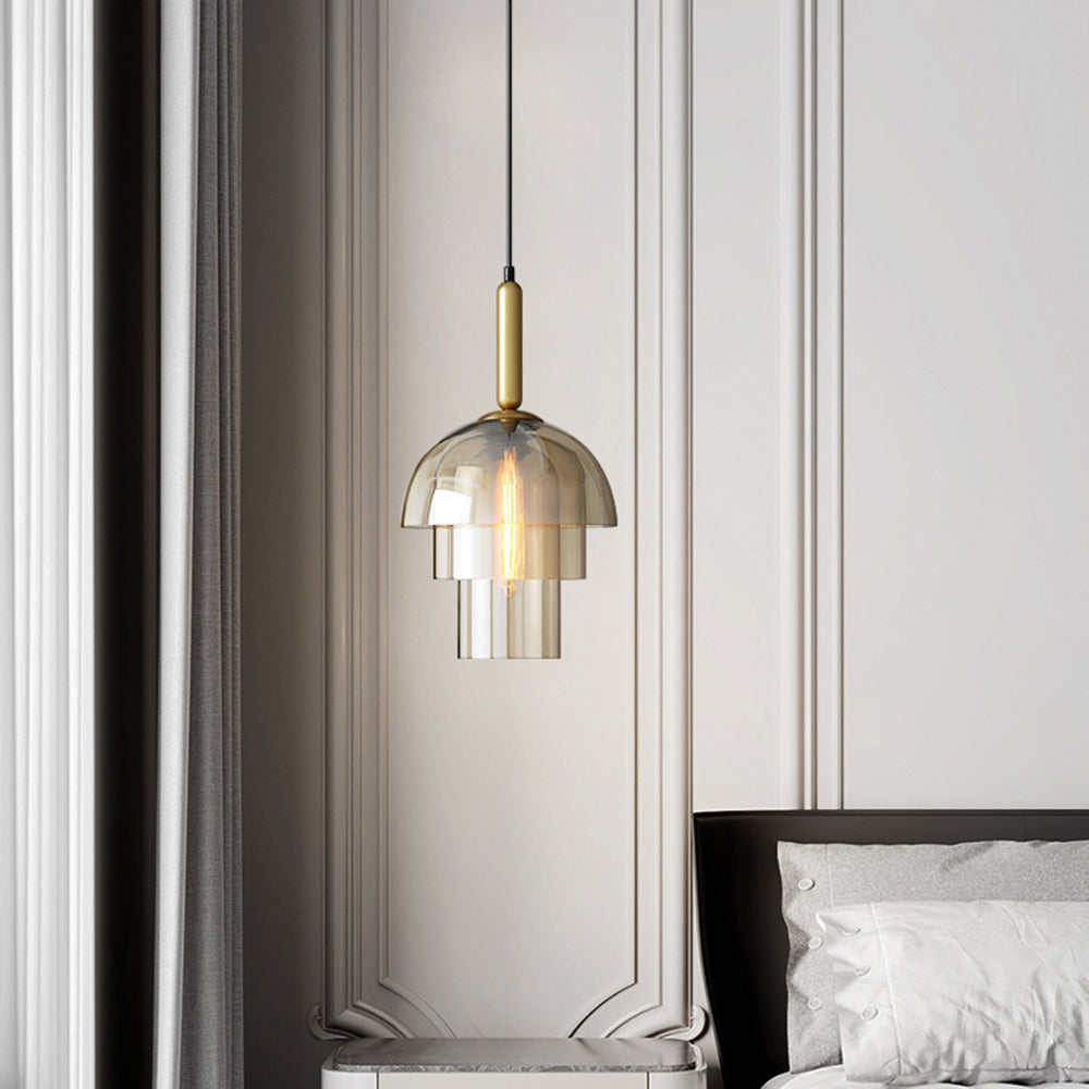 Modern Multi-Layer Glass Dome Hanging Light Fixture - Lumpaz