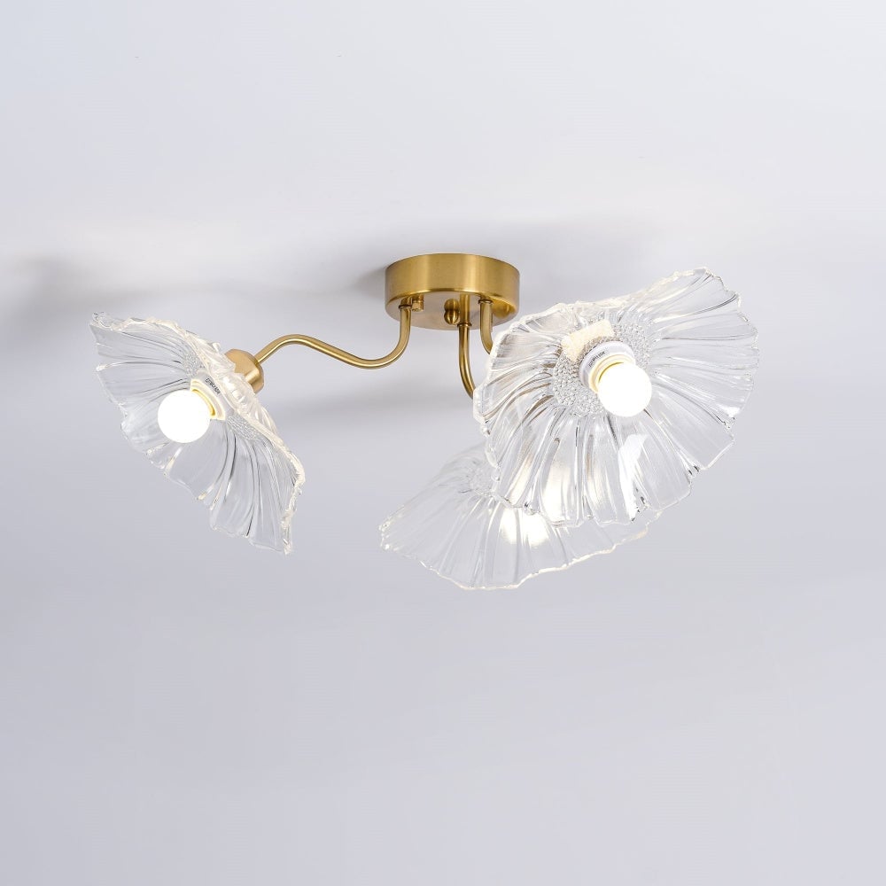 Vintage Lotus Leaf Glass Ceiling Light - Lumpaz