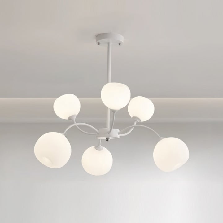 White Glass Globe Sputnik Shape Chandelier - Lumpaz