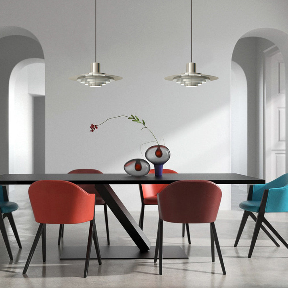 Large Brass Mid Century Modern Hanging Lamp Pendant Light - Lumpaz