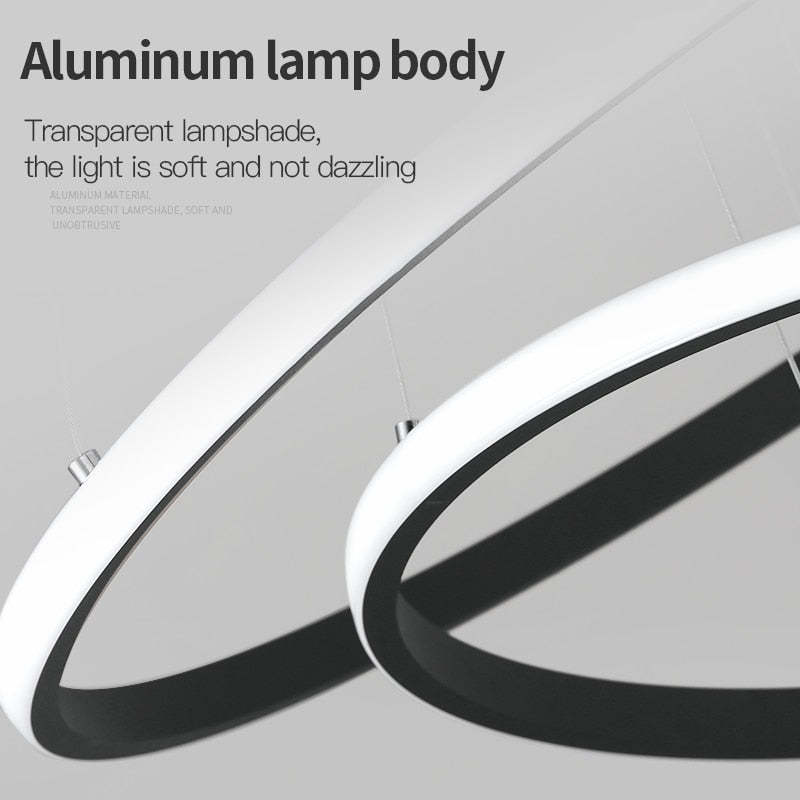 LED Ring Pendant Light Suspended Hanging Ring Chandelier - Lumpaz