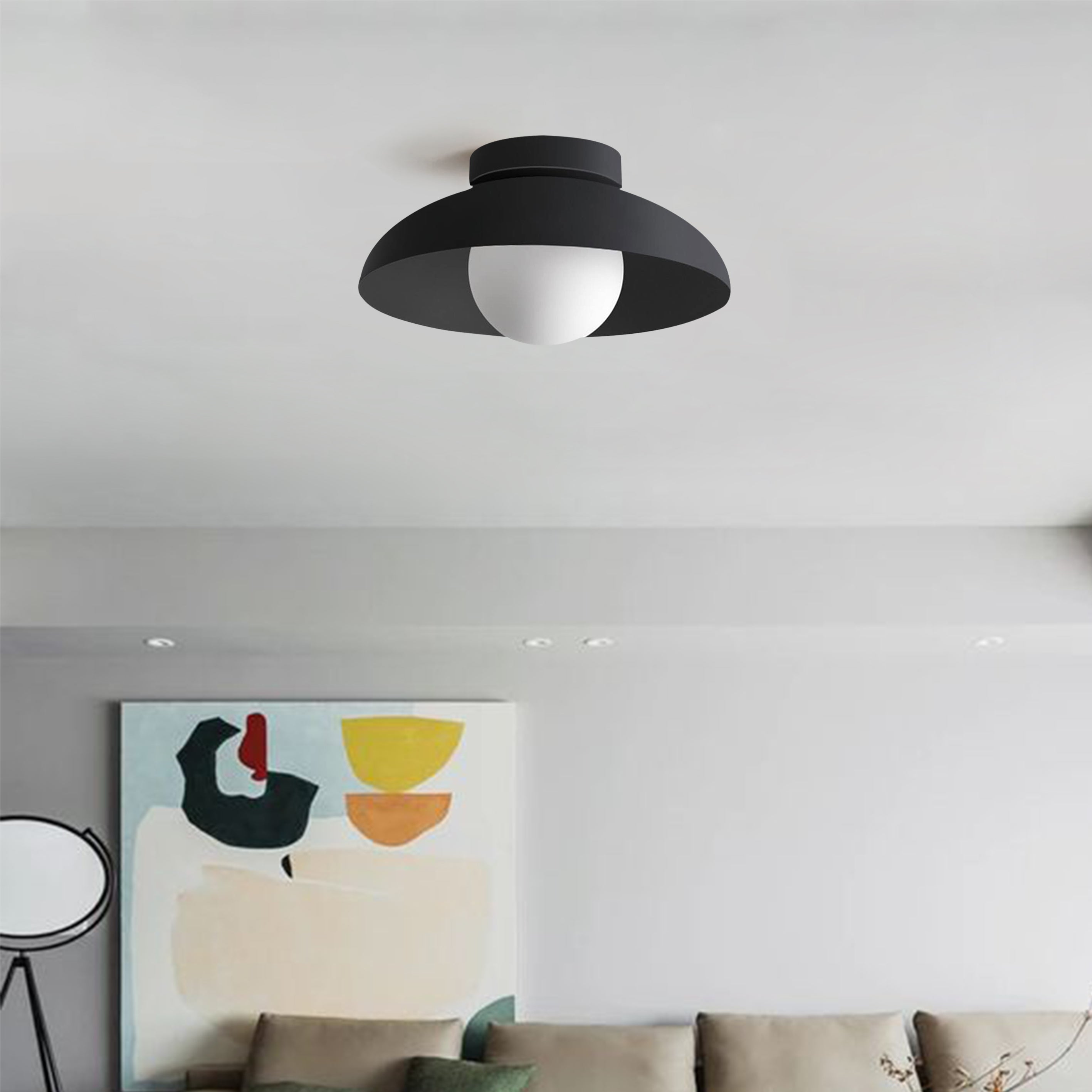 Contemporary Metal Semi Flush Ceiling Light for Hallway - Lumpaz