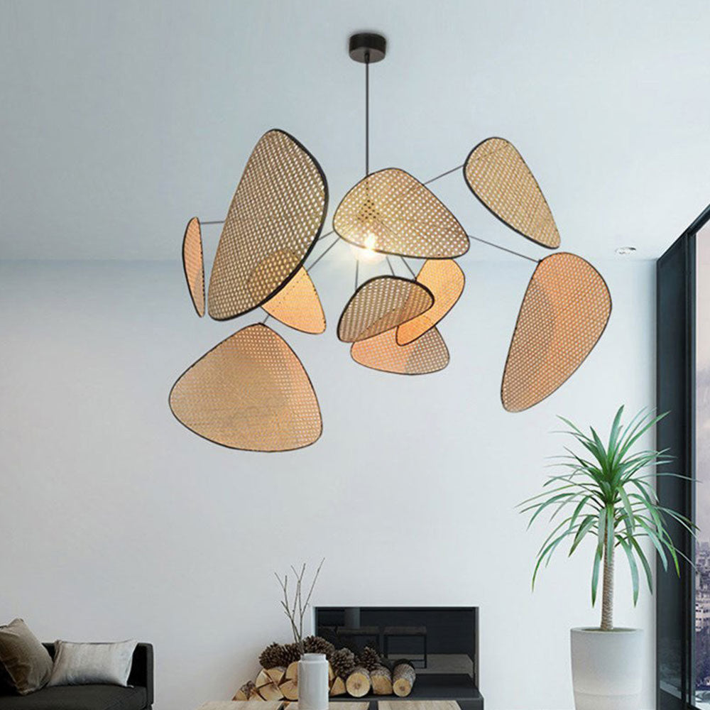 Modern Irregular Shape Rattan Kitchen Pendant Light - Lumpaz