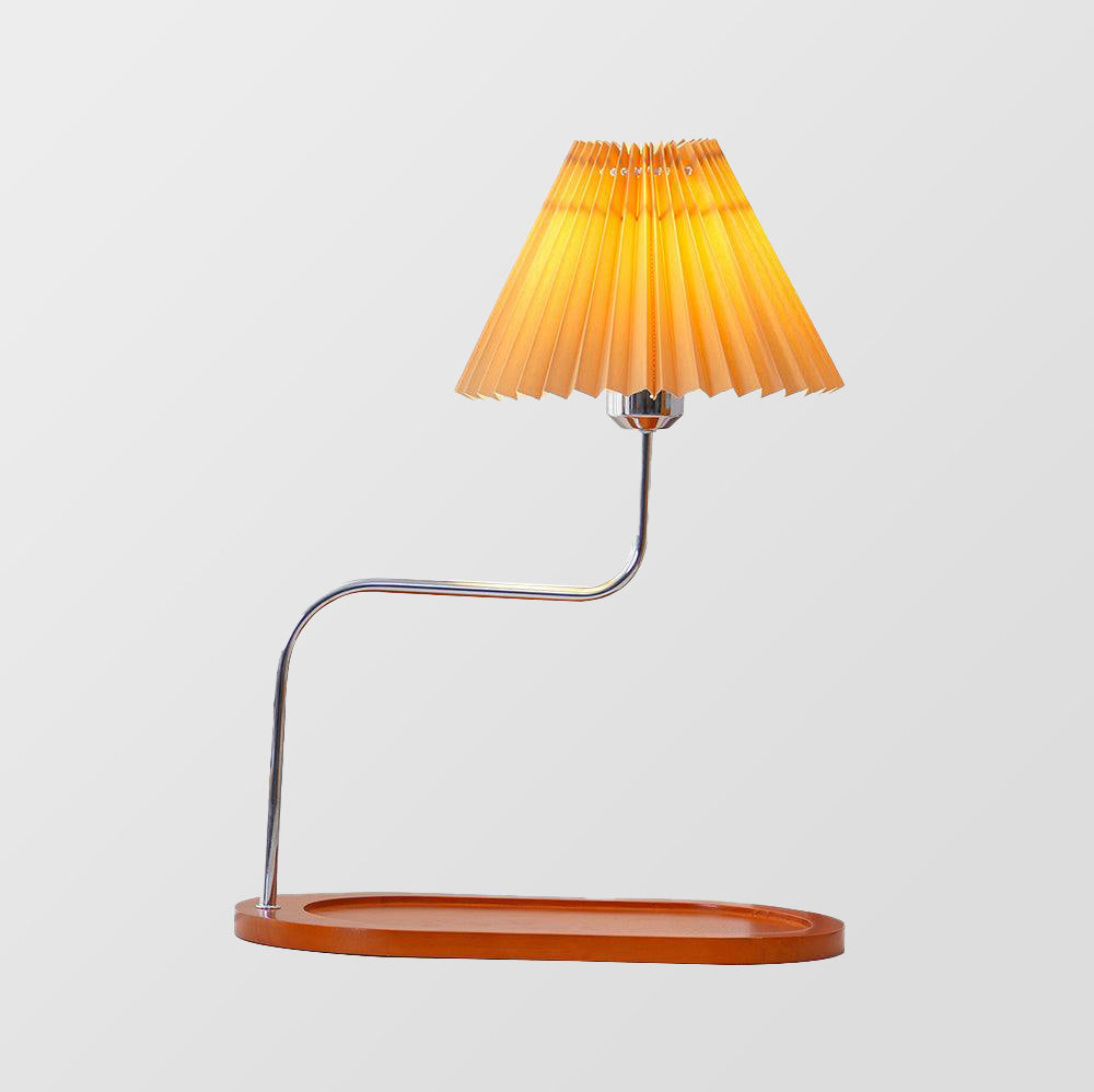 Solid Wood Retro Style Umbrella Shaped Table Lamp - Lumpaz