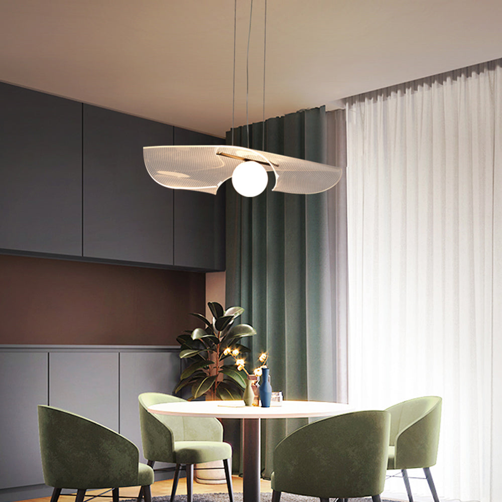Modern Hat Shape Transparent Acrylic Pendant Light - Lumpaz