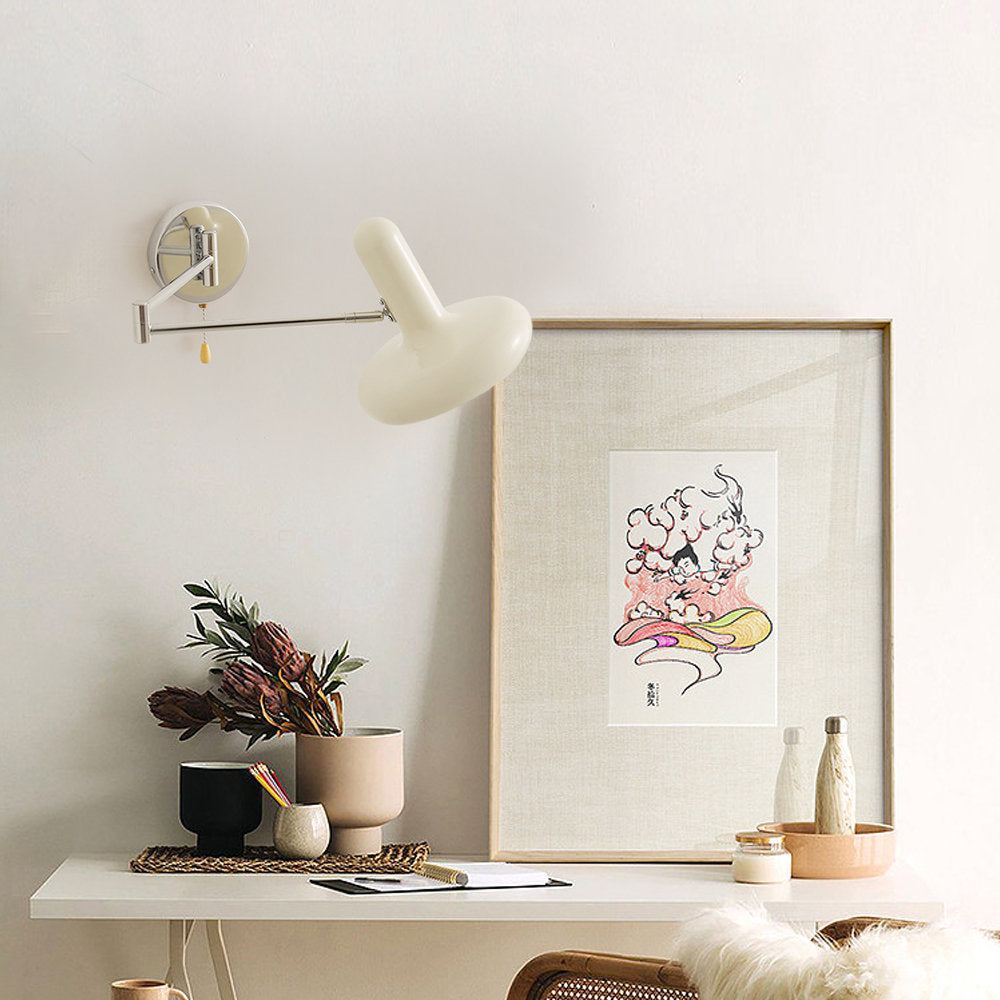 Retro Capsule White Swing Arm Wall Lamp - Lumpaz