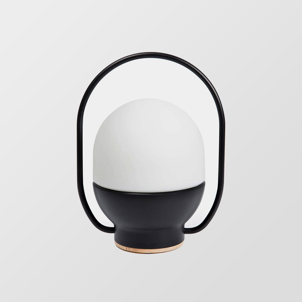 Portable White and Black Indoor / Outdoor Table Lamp - Lumpaz