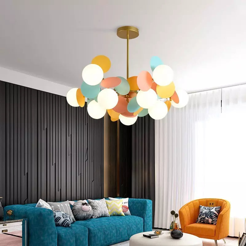 Nordic Multicolored Flower Branch Living Room Chandelier - Lumpaz
